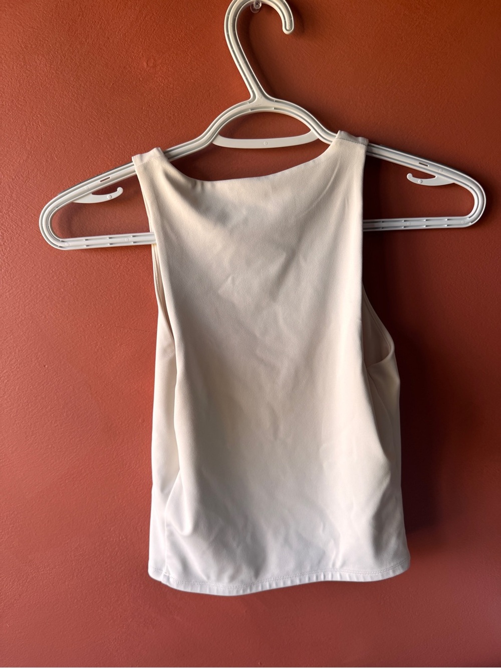 Express Cream High Neck Ribbed Tank - Picture 3 of 3
